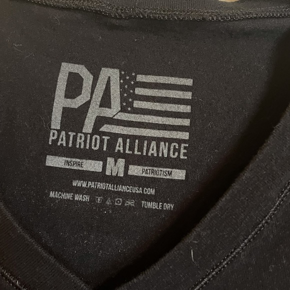 Black Tshirt Patriot Alliance Size Medium Good Condition - Picture 3 of 5